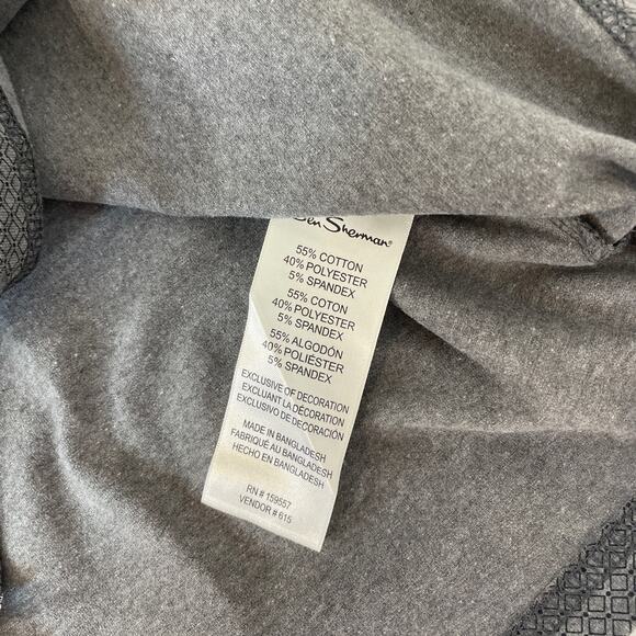 NWT Ben Sherman Mens Charcoal Heather Quarter Zip Mock Neck Sweatshirt Size L - Picture 8 of 8
